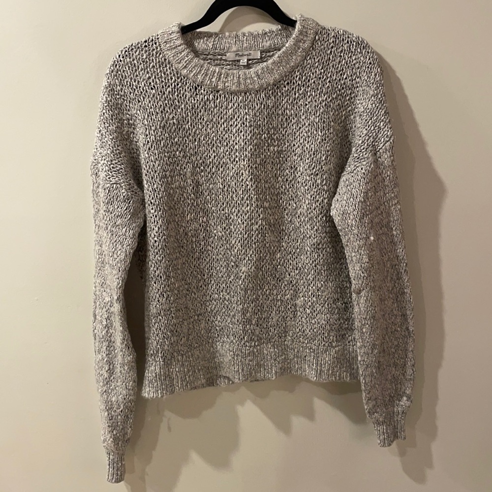 Lightly worn. Grey, wool sweater